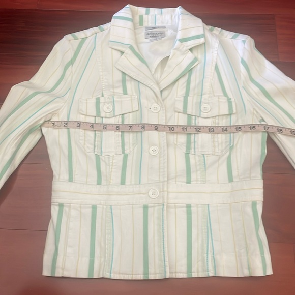 Vintage Guess Jeans stretch Stripe Blazer Jacket - Picture 6 of 11